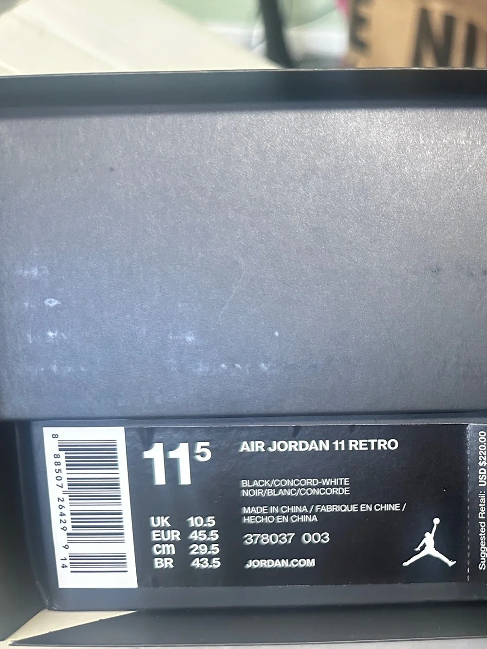 Air Jordan 11 Retro “SPACE JAM” 2016-  378037 003 Black/Concord White